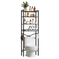 GARITIN Over The Toilet Storage Shelf, 4-Tier Bathroom Organizer with Hooks & Toilet Paper Holder, Over Toilet Storage Rack for Small Bathro