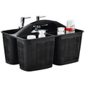 Plastic Black Shower Caddy Basket, Divided Cleaning Portable Shower Basket with Handle Compartments Storage Organizer...