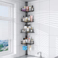 Alupssuc 4-Tier Rustproof Tension Shower Caddy, for Bathtub Shampoo Storage Bathroom Organizer, Adjustable Shower Shelves from 23 to 125 inc