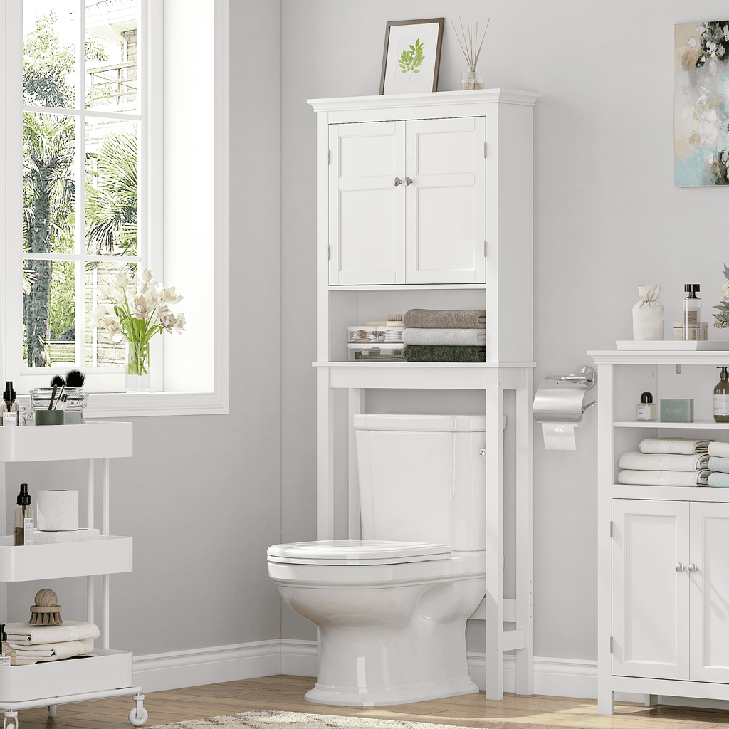 Bathroom Storage Over The Toilet, Bathroom Cabinet Organizer with Adjustable Shelves, Bathroom Space Saver for Bathro...