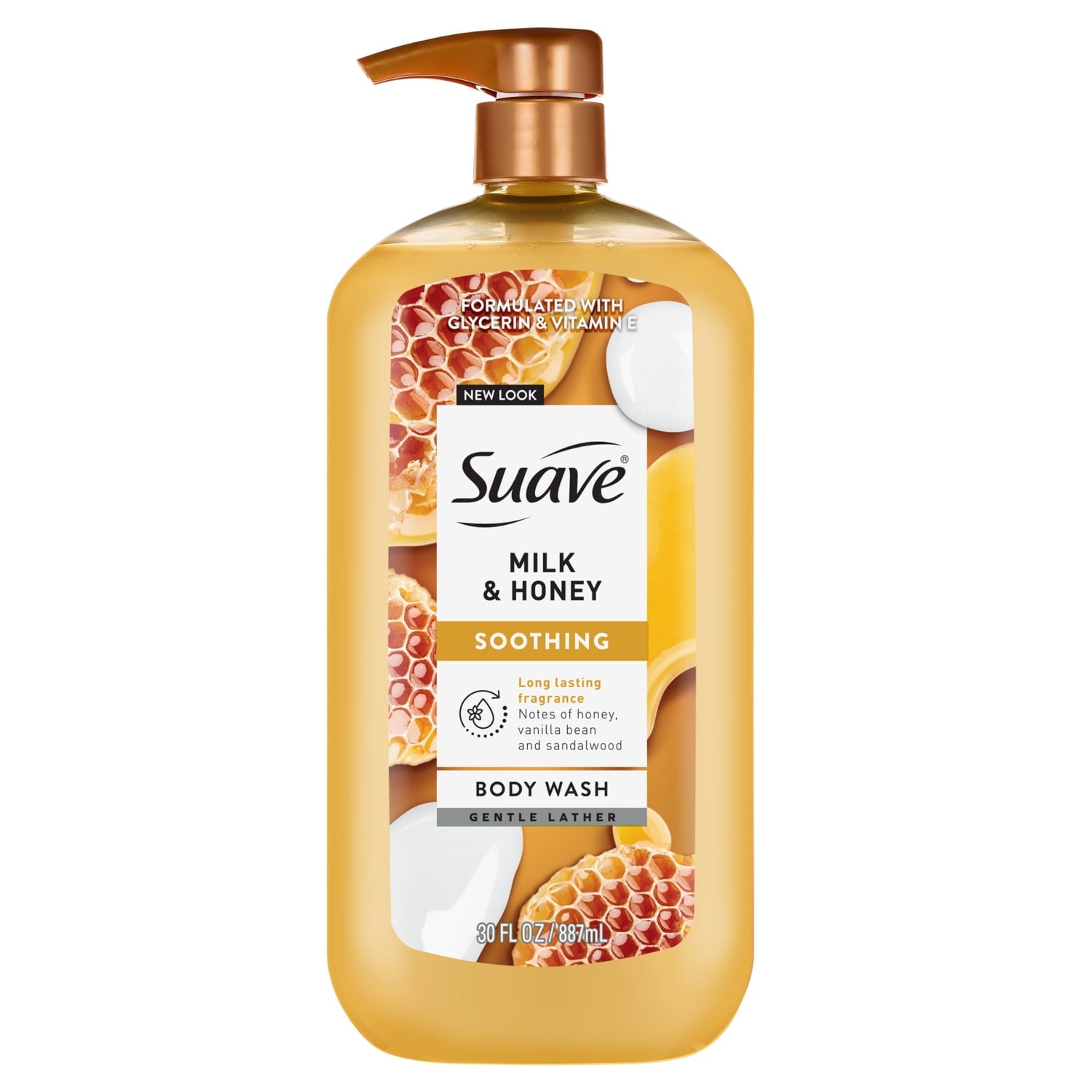 & Honey Moisturizing Body Wash with Glycerin & Vitamin E, 30 FL OZ Pump