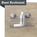Steel Shower Caddy Basket, 1 Shelf, Suction and Adhesive Mount