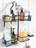 Hanging, Never Rust Organizer, Over The Head with Hooks, Soap Holder, Toothbrush Holder, Razor Holder, No Drilling, B...