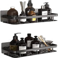 2 Pack Adhesive Organizer, Rustproof Metal Shelves, No-Drill Bathroom Organizers and Storage, Black