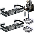 Shower Caddy, 5 Pack, Adhesive Bathroom Storage Organizer, Large Capacity, Rustproof Stainless Steel