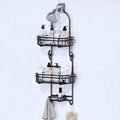 Topritt Shower Caddy - Hanging Over Shower Head, Fits 1" Standard Pipe, Large Storage for Shampoo & Soap Holder, No-Drill, Black
