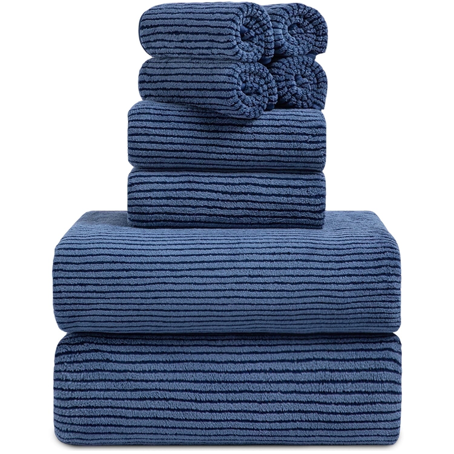 8 Piece Extra Large Bath Towel Sets, 2 Large Bath Towels , 2 Hand Towels, 4 Washcloths, Soft Microfiber, Quick Dry, H...