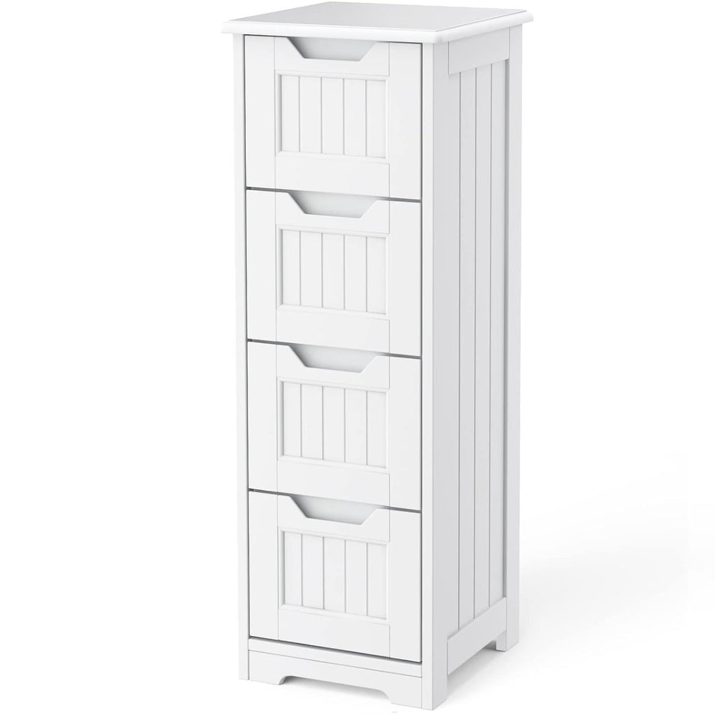 33" Small Bathroom Floor with 4 Drawers, White