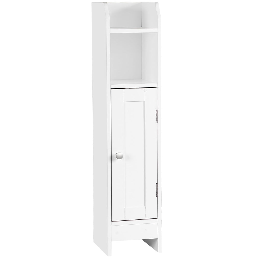 Bathroom Cabinet Slim Storage Cabinet with Adjustable Shelves Freestanding Floor Cabinet White
