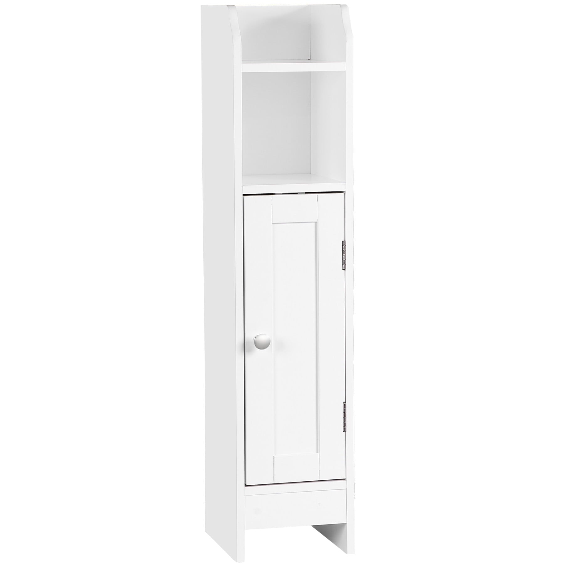 Bathroom Cabinet Slim Storage Cabinet with Adjustable Shelves Freestanding Floor Cabinet White