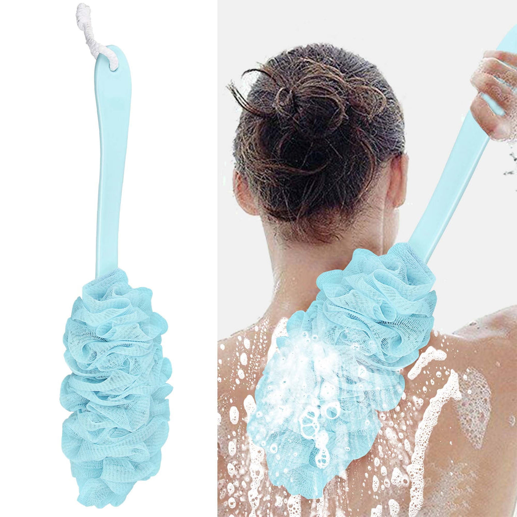 Handle Back Scrubber, Soft Bath Loofah Sponge Shower Brush for Women Men Body Cleaning