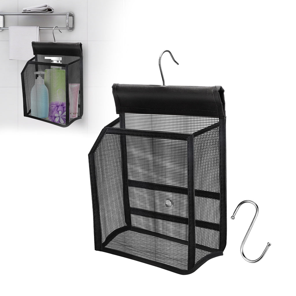 TSV Hanging Mesh Shower Caddy, Portable Bath Baskets Organizer, Bathroom Storage Bag with Hooks for College Dorm, Gym, Swimming, RV
