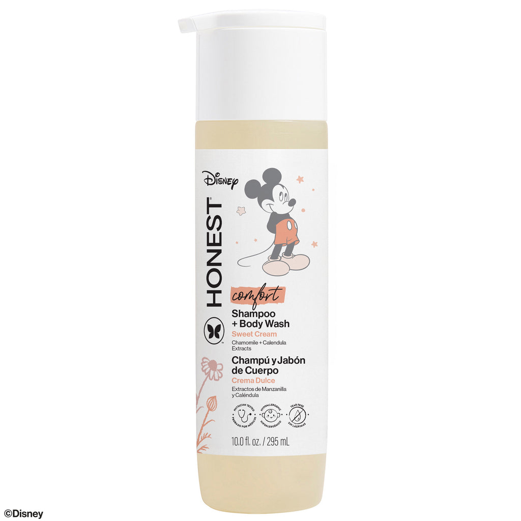 The Honest Company 2-in-1 Cleansing Shampoo + Body Wash, Disney’s Mickey Mouse Comfort Sweet Cream, 10 fl oz