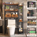 the Toilet Storage Upgraded version with 2 Drawers 7 Tier Bathroom Organizer with Adjustable Shelf Freestanding Space...