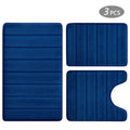 3 Pcs Memory Foam Bathroom Mat Set Bathroom Rug Set Non Slip Absorbent Toilet Mat Set Comfortable Soft Machine Wash N...
