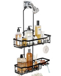 VANCORE Shower Caddy over Shower Head – Adjustable Hanging Organizer with Hooks for Shampoo, Soap, and Razor Holder