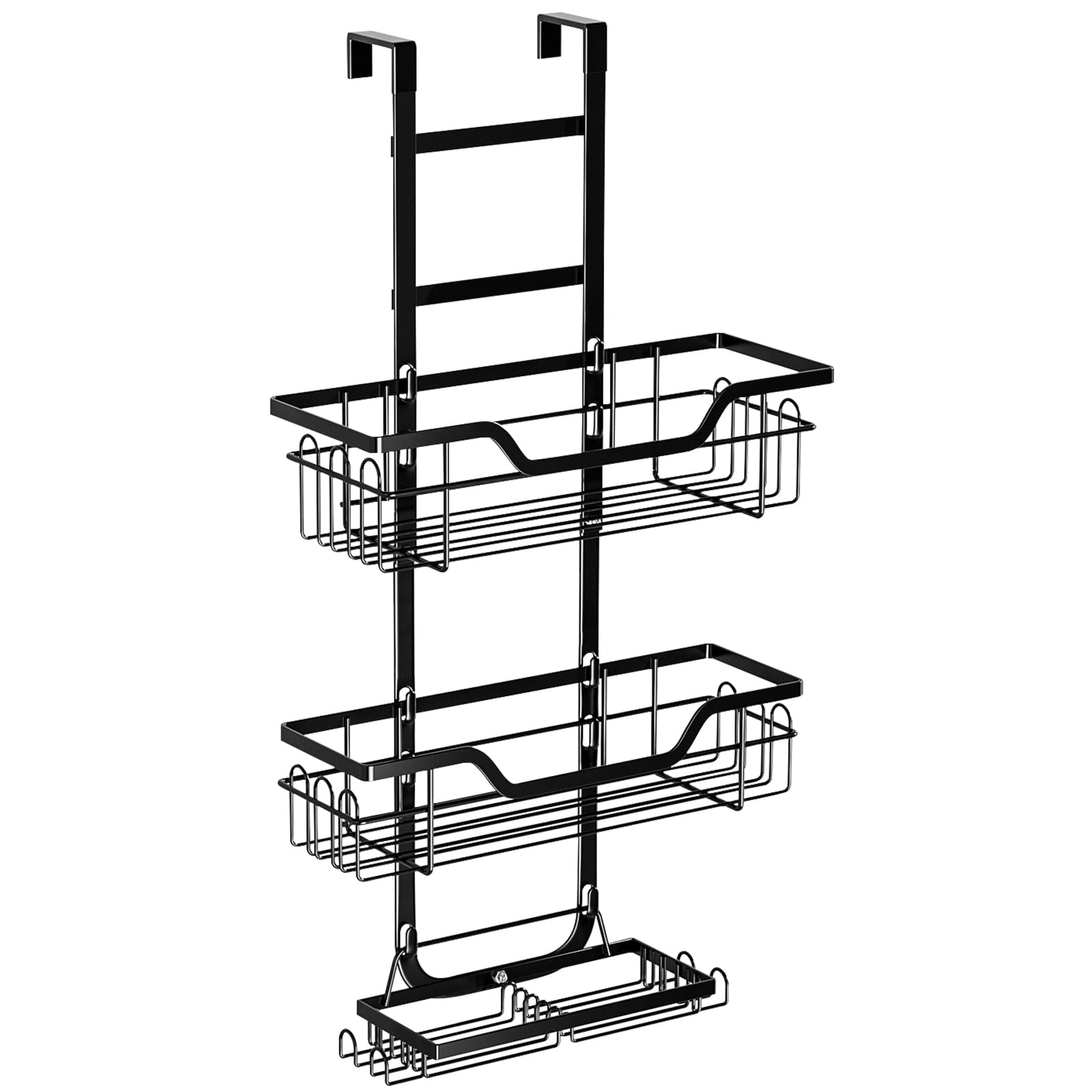 Bathroom Door Frame Over Door Shower Caddy Storage Organizer - Bathroom Wall Mounted Organizer Rack with Suction Cups...