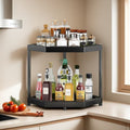 2 Corner Shelf Countertop Bathroom Counter Organizer Kitchen Storage Shelf Spice Rack Black