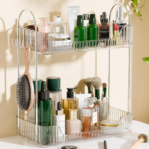 Vitviti 2 Tier Bathroom Counter Organizer，Cosmetic Skincare Organizer，Spice Rack Organizer for Kitchen