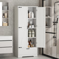 Walsunny Bathroom Floor Storage Cabinets with Doors Shelves Drawer Freestanding Wooden Cabinet Organizer for Laundry Room Bathroom White