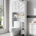 Walsunny Over the Toilet Storage Cabinet with Doors Side Storage Toilet Paper Holder Stand Space Saver Shelf Organizer Rack Freestanding for