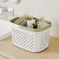 Organizer Bathroom Caddy Handheld Bath Storage Large Capacity Hollow Drain Partition Adjustable Handle College Dorm 1pc