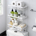 YOYTOO Over the Toilet Storage Shelf, 3 Tier Freestanding Bathroom Caddy Organizer Behind Toilet Stand Shelves Towel Rack with Toilet Paper