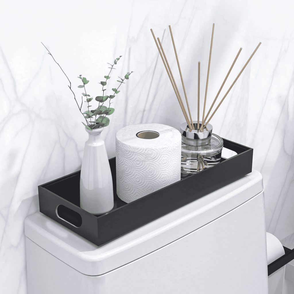 Tray, Bamboo Rectangular Bathroom Tray, 12.5*7.8 Inches Tray Suitable for Bathroom