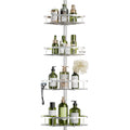 Tension Pole, 4-Shelf Corner Organizer, Sliver
