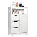 Bathroom Floor Cabinet, Free Standing Storage Cabinet with 3 Drawers and Adjustable Shelf, Modern Cupboard for Home L...