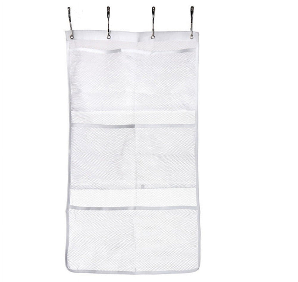 6 Shower Caddy, Bath Tub Hanging Mesh Organizer Storage Bag, Waterproof Bathroom Shelves with Hook for Soap Shampoo