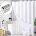 Shower Curtain and Liners Sets with Hooks, Mildew-Resistant Thick Bathroom Curtain Set, 72" x 72", White