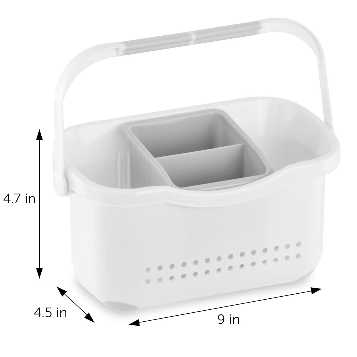 Portable Shower Caddy, Thermoplastic Bath Organizer Basket with Handle and 4 Sections - Image 3