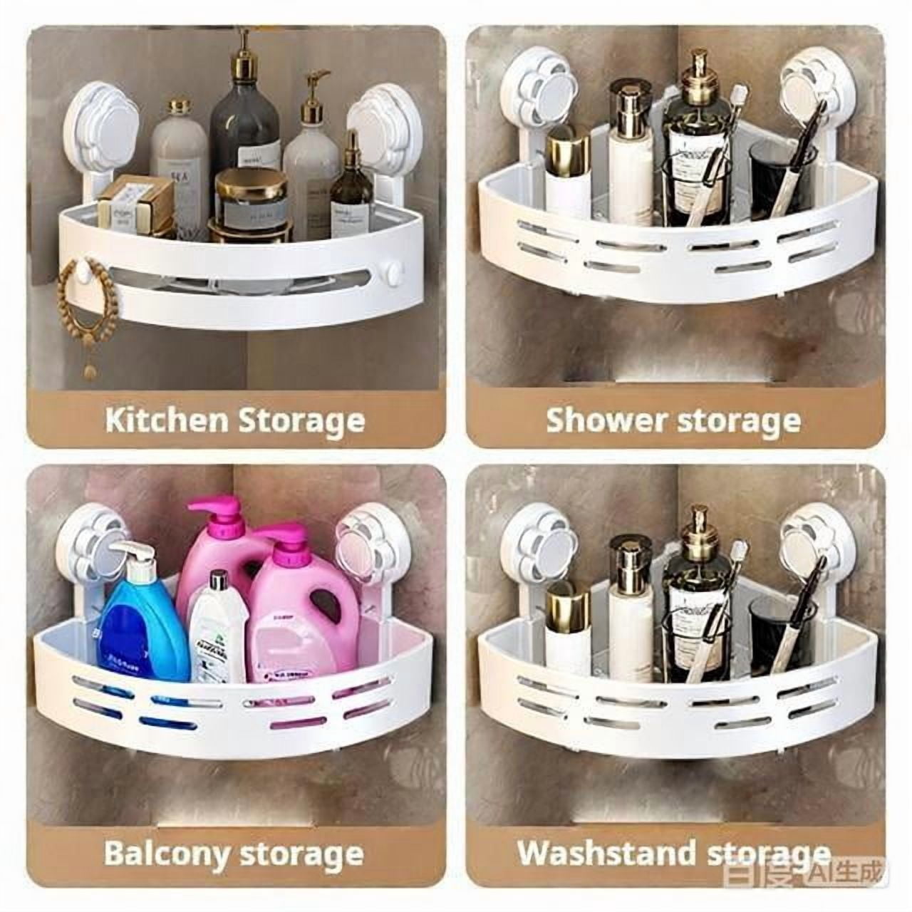 3-Tier Corner Shower Caddy with Powerful Suction Cups, No Drill Removable Bathroom Corner Shelf, Large Capacity Waterproof & Rustproof Showe - Image 5