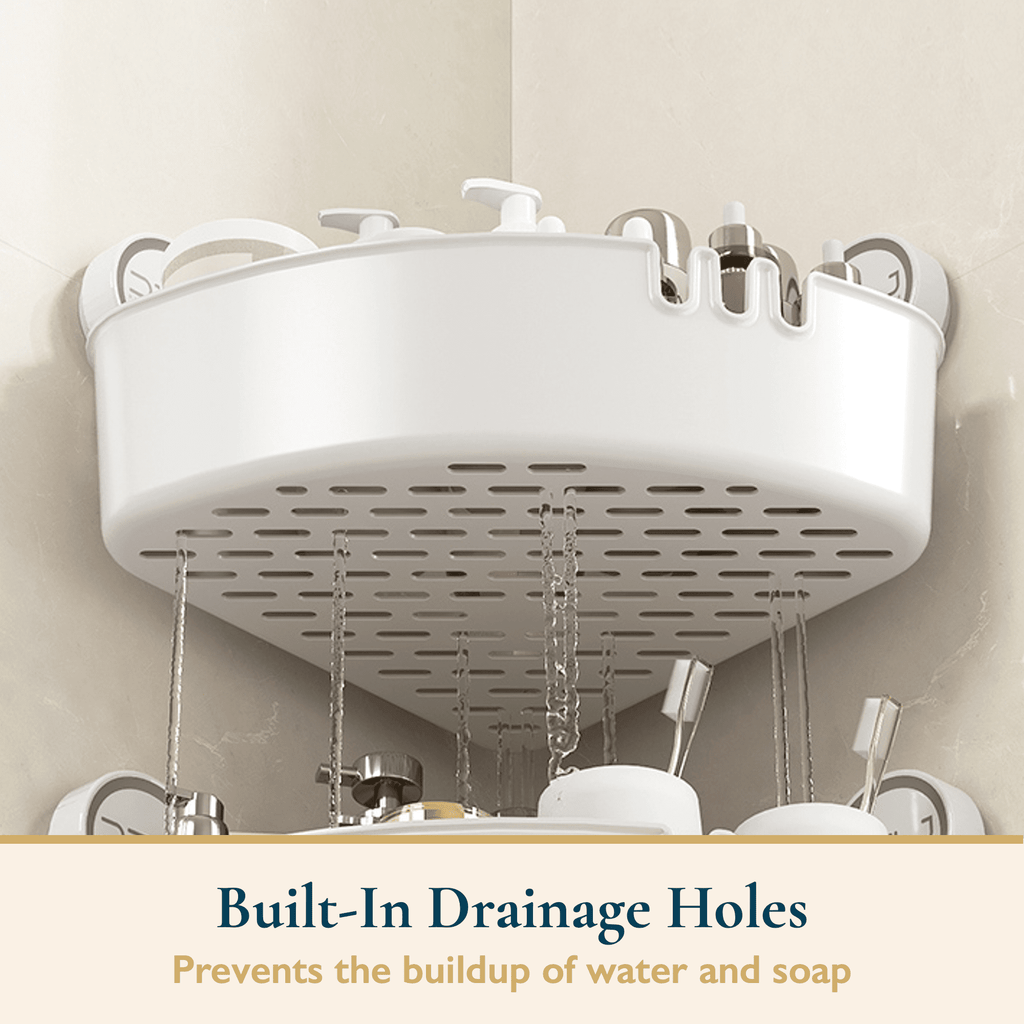 Cup Corner Shower Caddy, Soap Holder & Toothbrush Holder Set – Durable Bathroom Shelf Organizer, Removable Plastic Ba... - Image 5