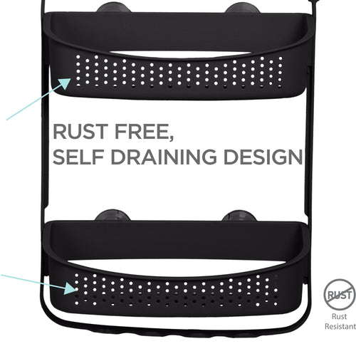 Bath Bliss 2 Way Convertible Shower Caddy, Matte Black - Image 2