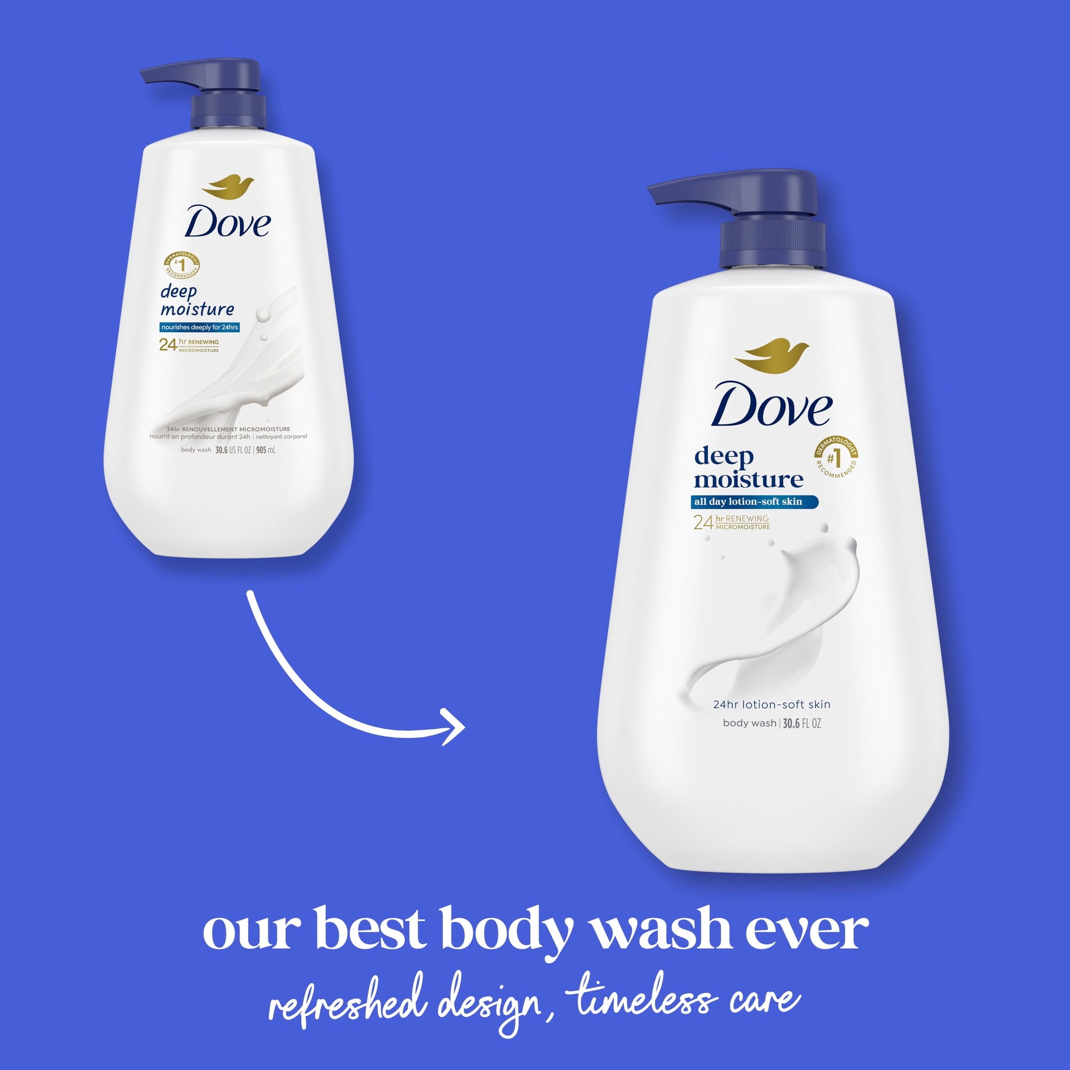 with Pump for 24hr Lotion-Soft Skin Deep Moisture Moisturizing Skin Cleanser with No Sulfates No Parabens, 30.6 fl oz - Image 3