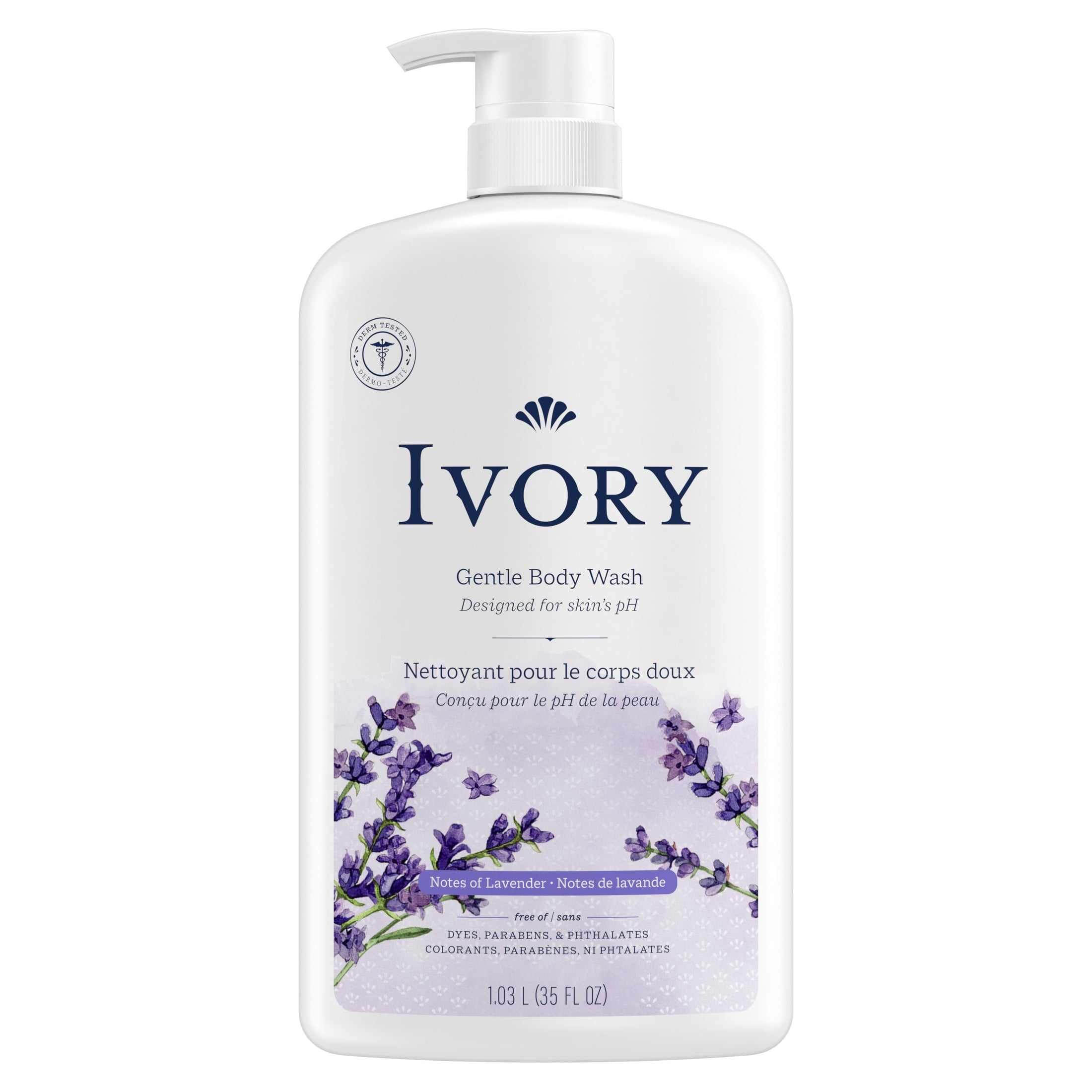 Ivory Mild Gentle Body Wash, Lavender Scent, for All Skin Types, 35 fl oz - Image 5