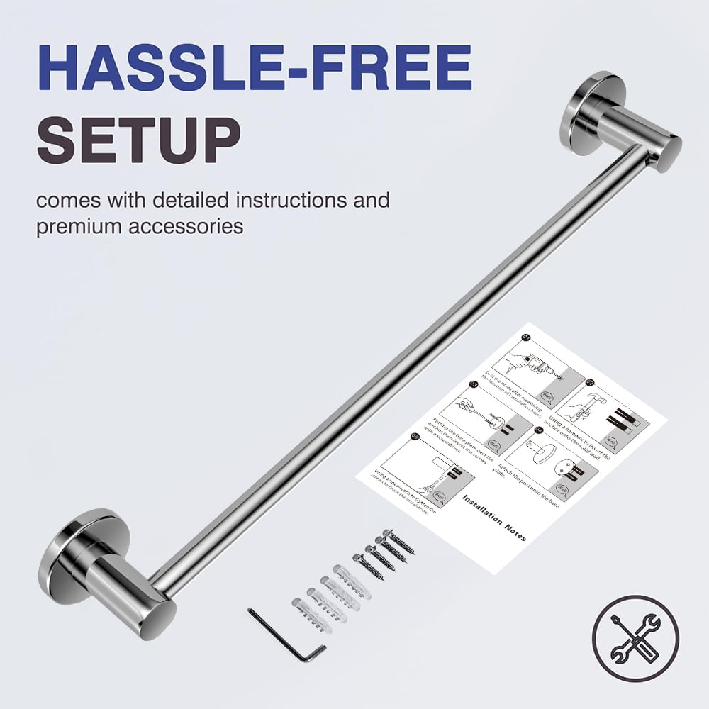 for Bathroom - 20'' Rustproof Holder, Sturdy Bar Wall Mounted, Space-Saving Hanger, Bathroom Accessories, Home Decor,... - Image 5