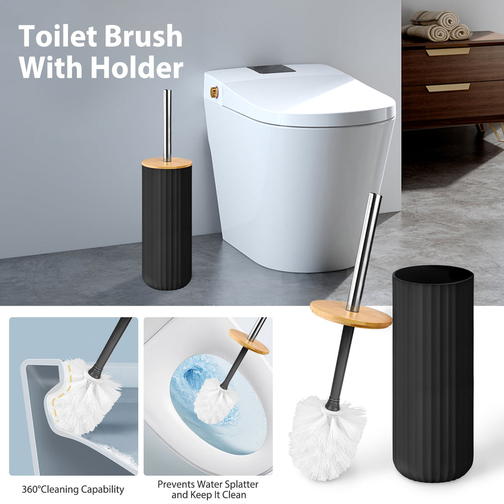 19 Pcs Black Bathroom Accessories Sets with Shower Curtain, Specially Designed for Small Spaces - Image 6