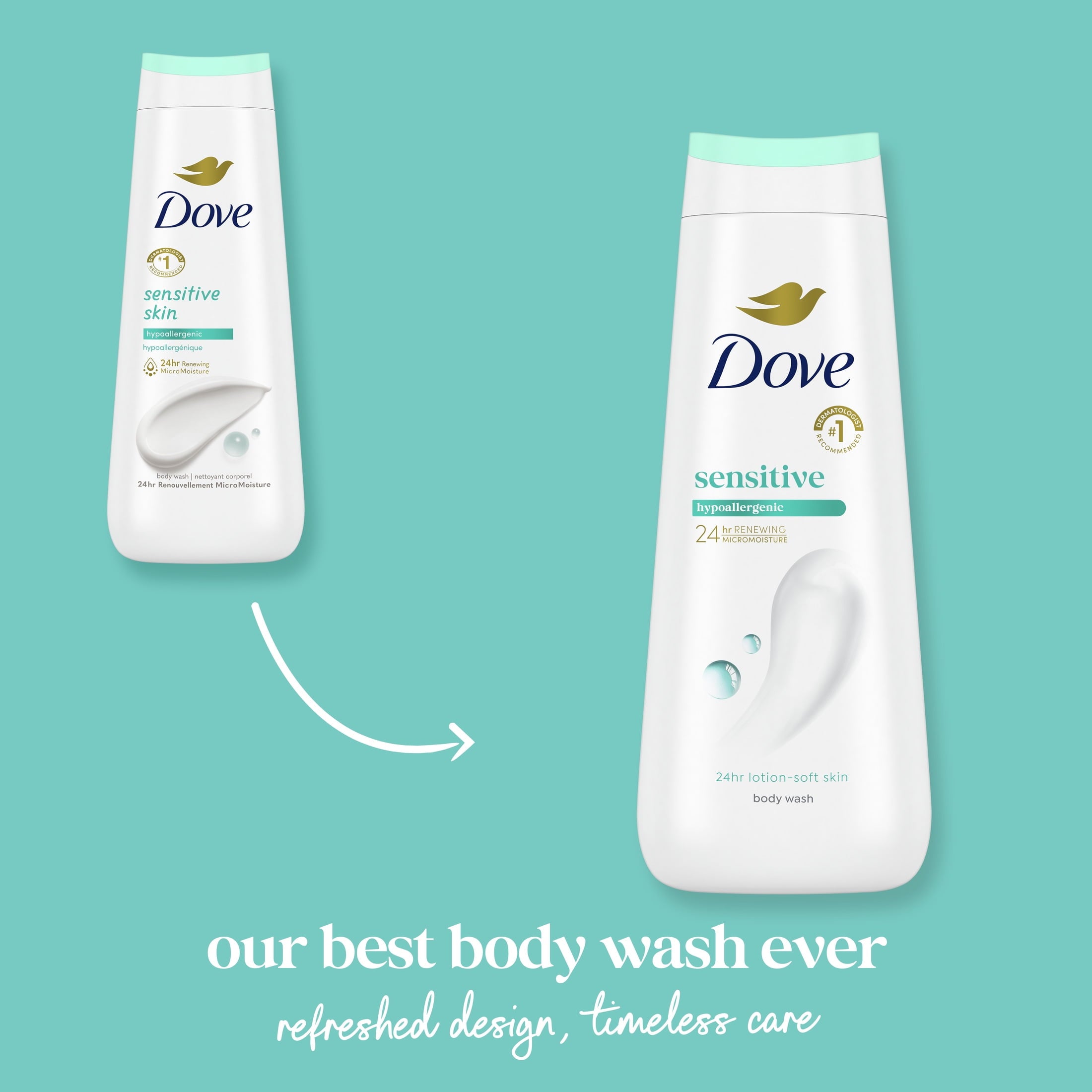 Dove Body Wash for Women Moisturizing Sensitive Skin Gentle Hypoallergenic All Skin, 20 oz - Image 3