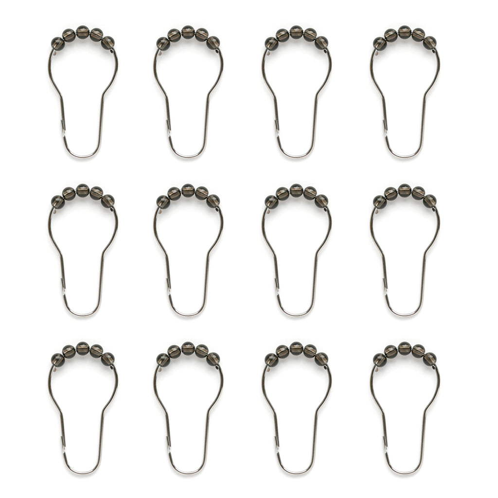 Recycled Dip Dye Black Ombre Shower Curtain Set with Hooks - 12 Hooks - Image 3