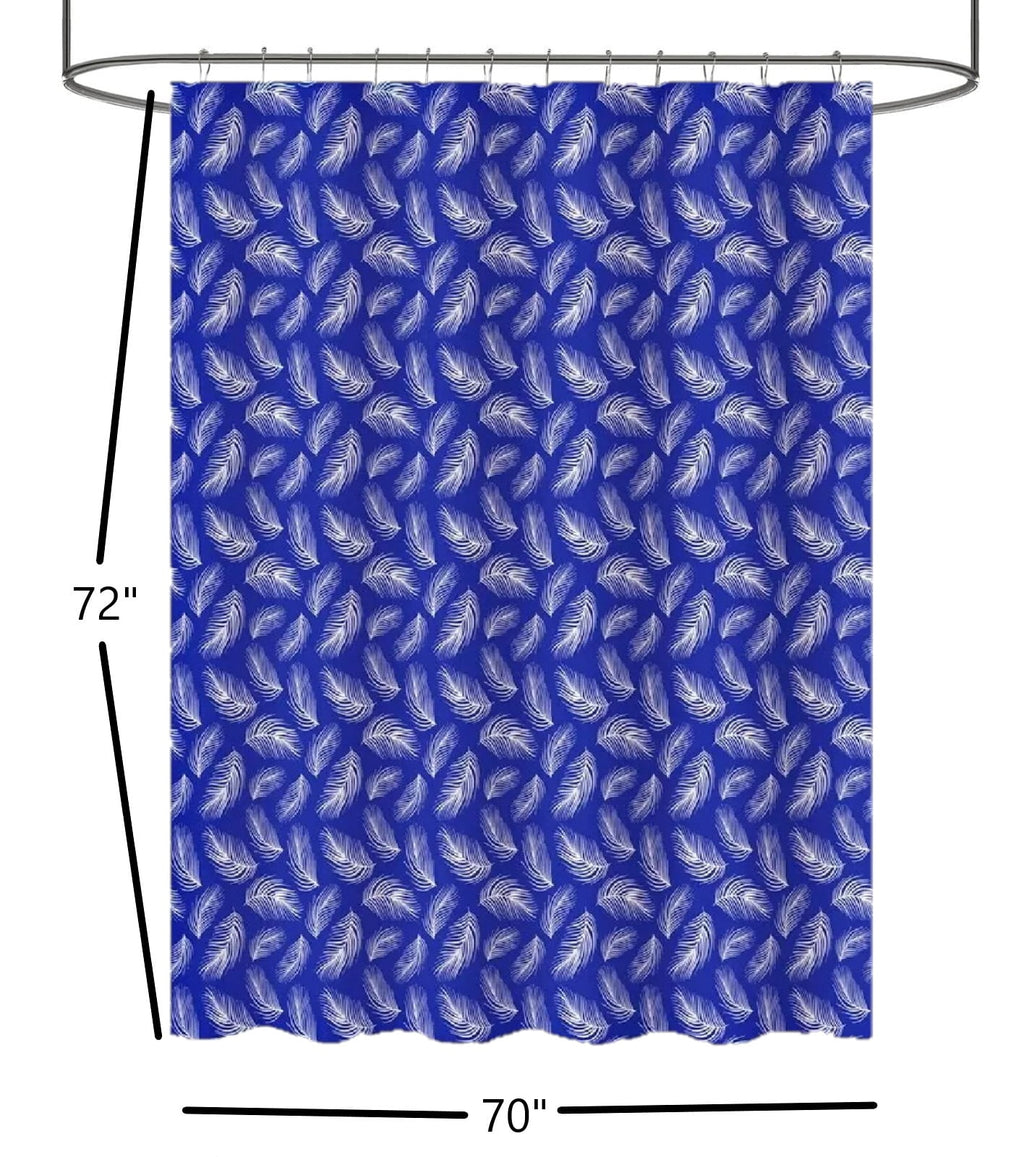 Bathroom Décor Bathtub Shower Curtain With 12 Hooks and Matching Bath Mat Rug Non Slip Super Soft Chenille Feathers R... - Image 3
