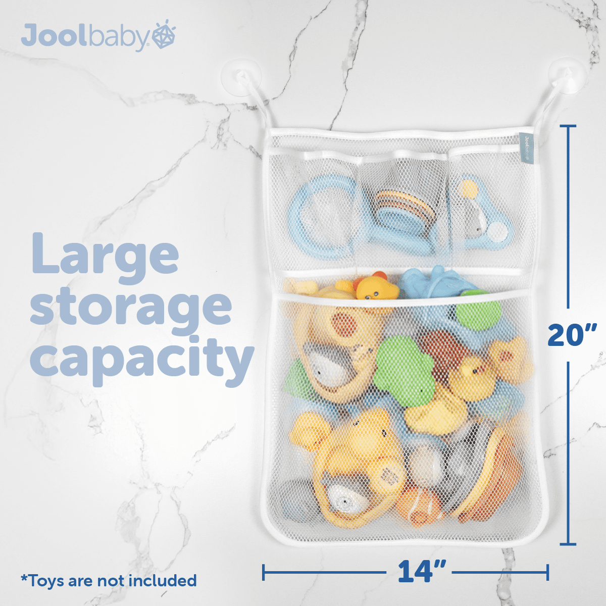 Tub Time Bath Organizer Mesh Storage Bag with Suction Cups - Image 4
