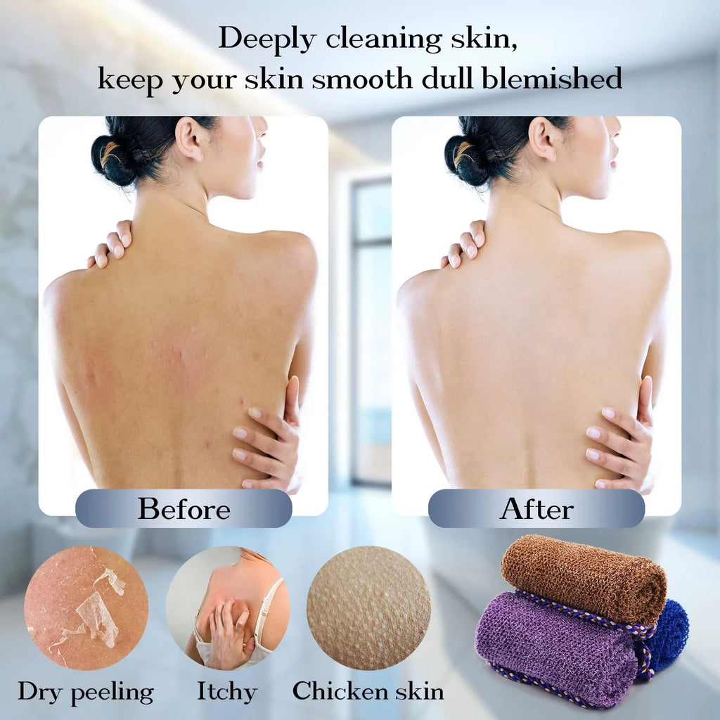 3 Pack Set African Net Sponge,Bath Towels Wash Cloth Body Scrubbers for Use In Shower,African Exfoliating Net for Bac... - Image 2