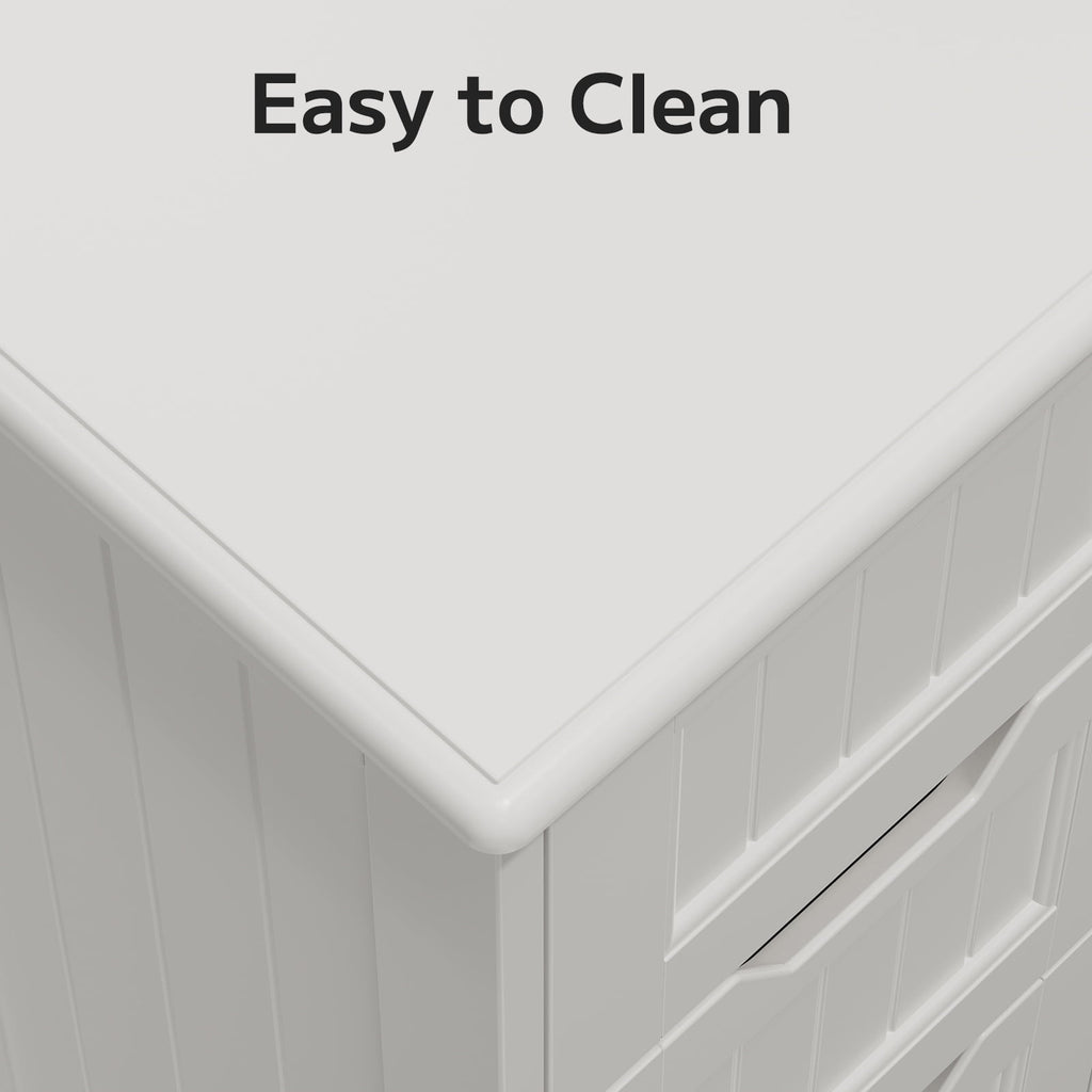Bathroom Floor Cabinet Wooden Storage Organizer with 4-Drawer & 1 Door, Free-Standing Cupboard for Bathroom Kitchen, ... - Image 2