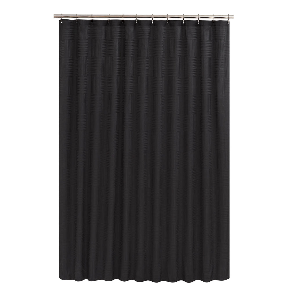 Black Mosaic Polyester Shower Curtain 72” x 72” - Image 2