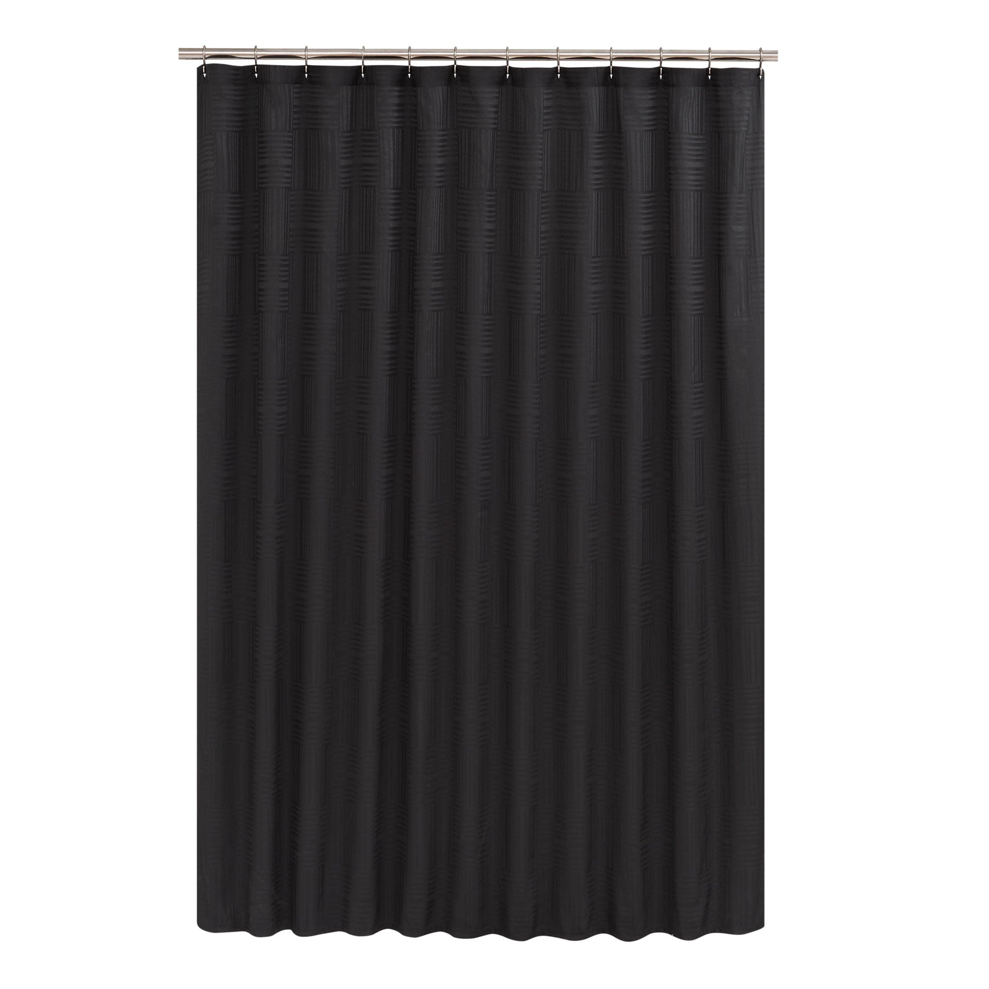 Black Mosaic Polyester Shower Curtain 72” x 72” - Image 2