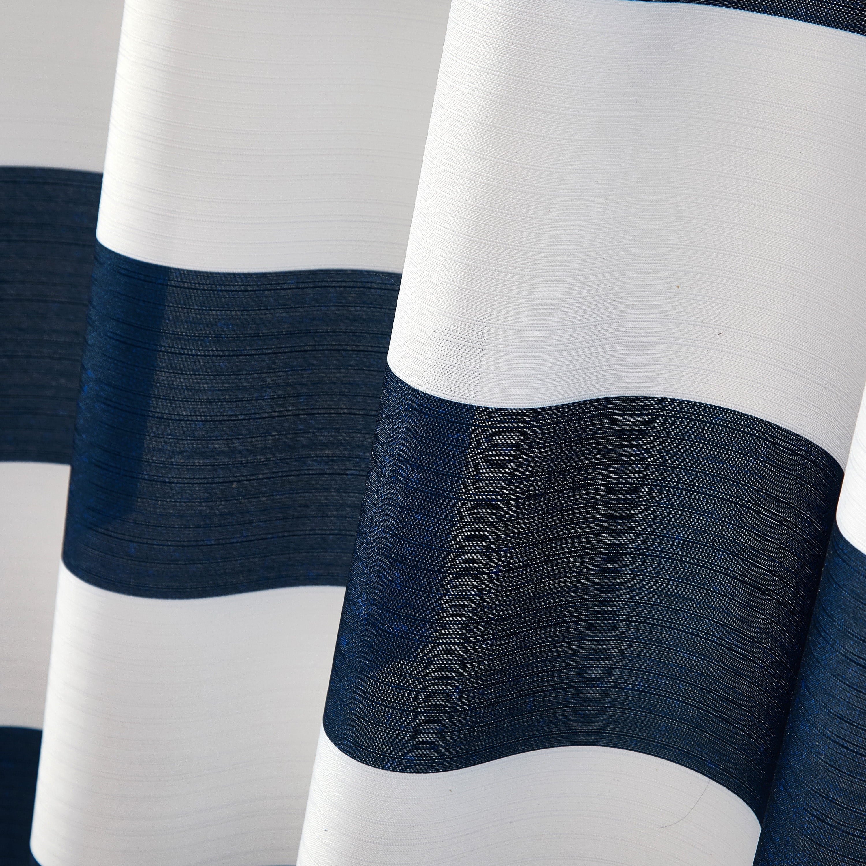 Blue Cabana Striped Printed 72" x 72" Ribbed Textured Shower Curtain, Polyester - Image 5