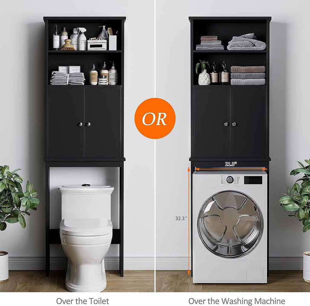 The Toilet Storage Cabinet for Bathroom, Storage Organizer Toilet, Space Saver W/Adjustable Shelf & Open Storage Shel... - Image 3
